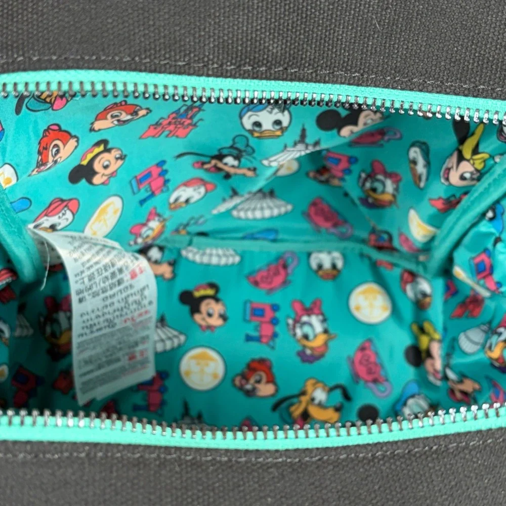 Disney‎ Parks Loungefly Mini Backpack Embroidered Character Icons Black Teal